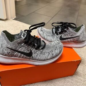Women’s Nike Free RN Black and Gray Athletic Shoes